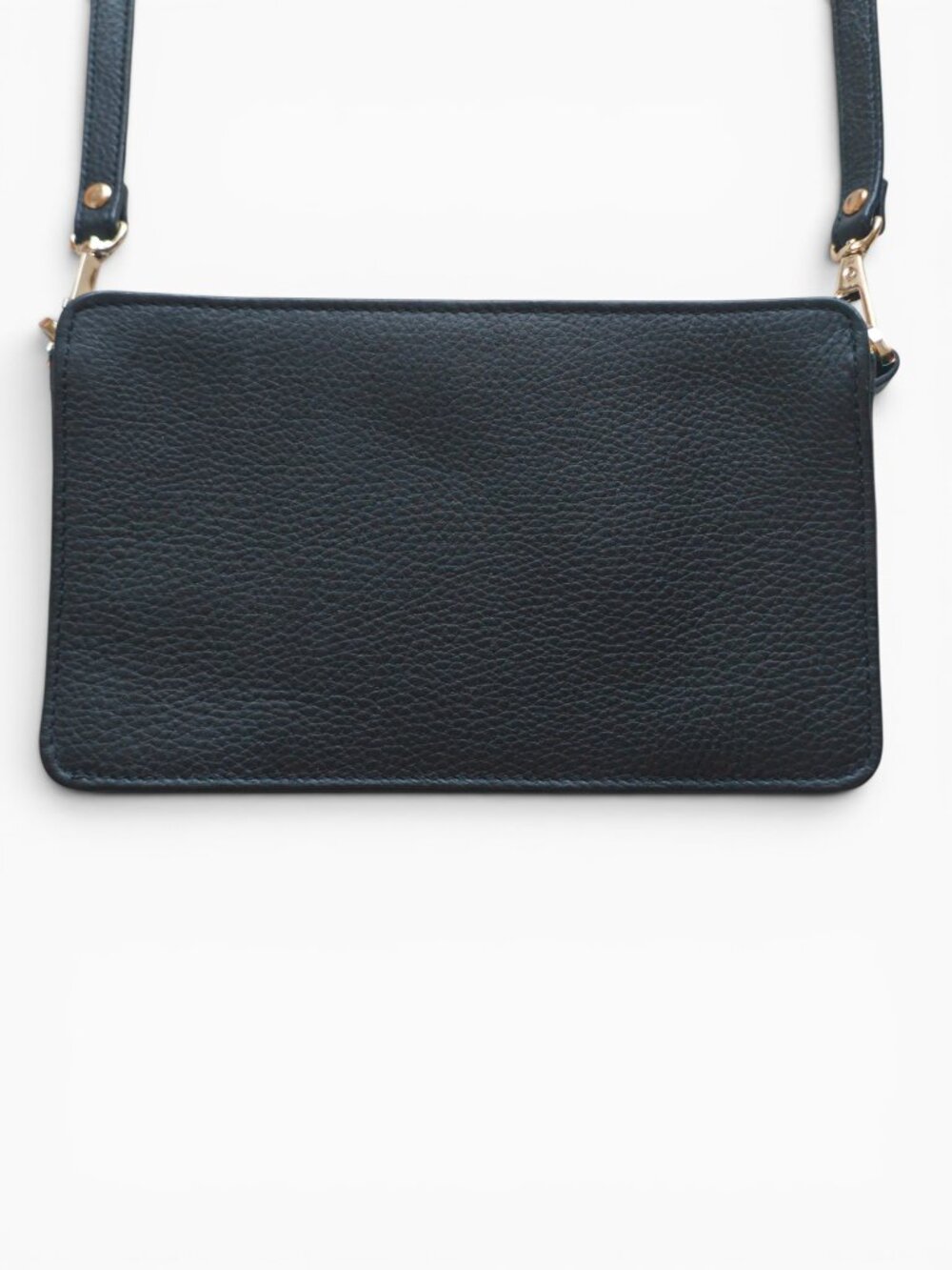 Kiko Pebbled Leather Wallet Crossbody – Black - Picture 2 of 10